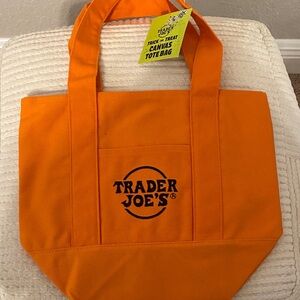 Trader Joe's Orange Canvas Tote Bag